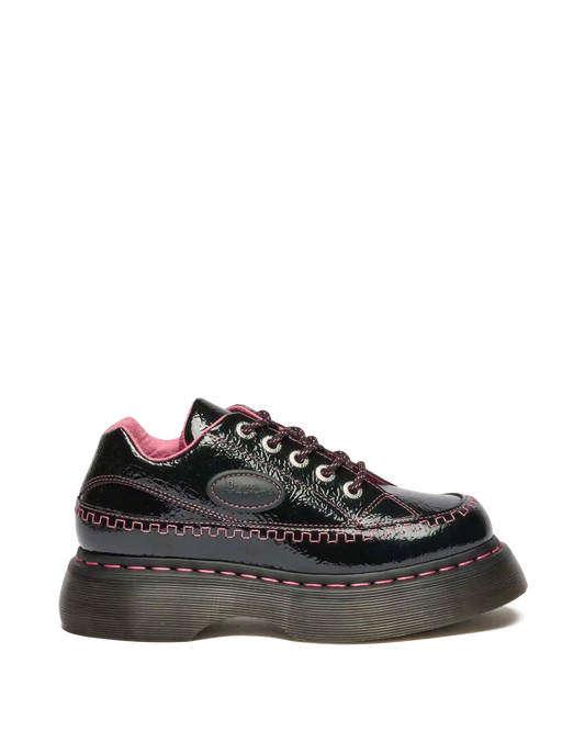 Buzz 5-Eye Distressed Patent Leather Shoes