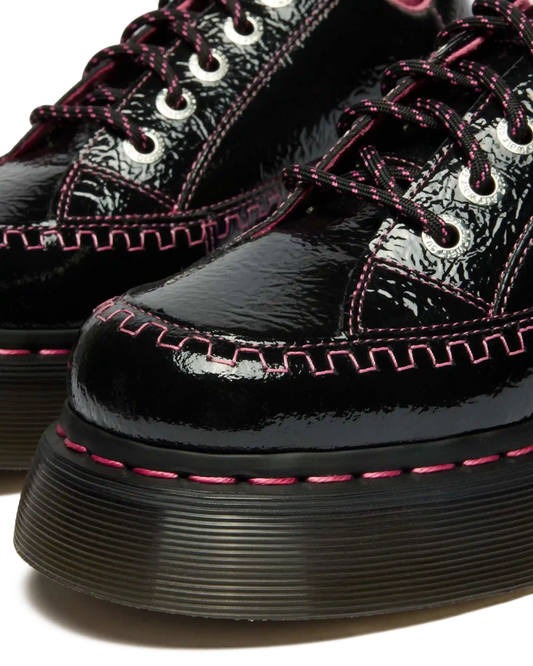Buzz 5-Eye Distressed Patent Leather Shoes