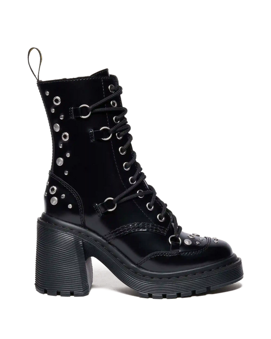 CHESNEY STUDDED BUTTERO LEATHER FLARE HEEL BOOTS