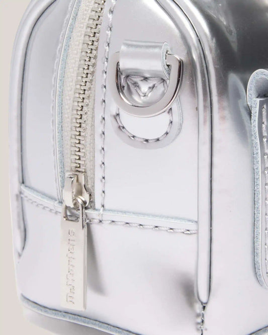 Mini Top Handle Bag Bag Silver Metallic Patent Lamper