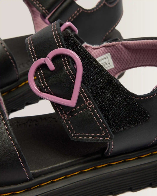 Junior Marlowe II Glitter Heart Leather Strap Shoes