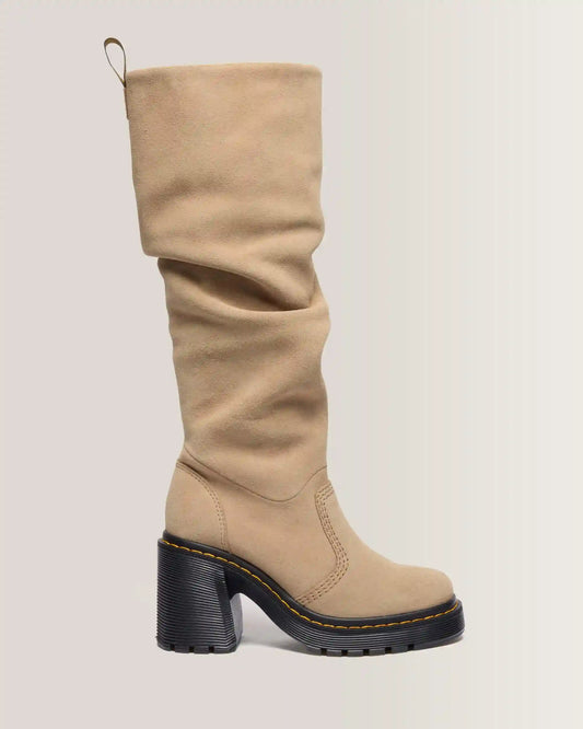 Kasey Suede Knee High Heeled Boots