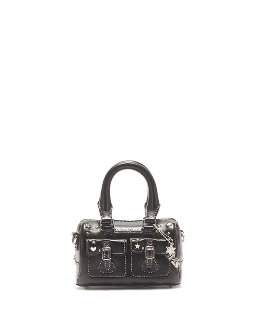 Mini Top Handle Milled Gloss Leather Bag