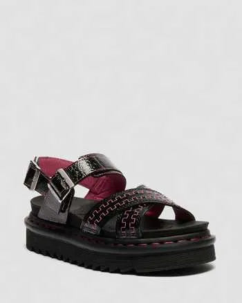 Voss II Distressed Patent Leather Sandals