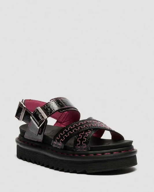 Voss II Distressed Patent Leather Sandals