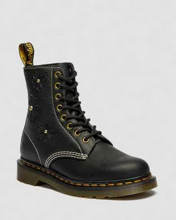 1460 Pascal Flower Grizzly Leather Boots
