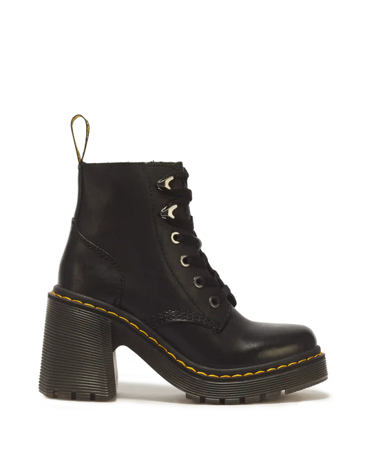 Jesy Sendal Leather Lace Up Flared Heel Boots
