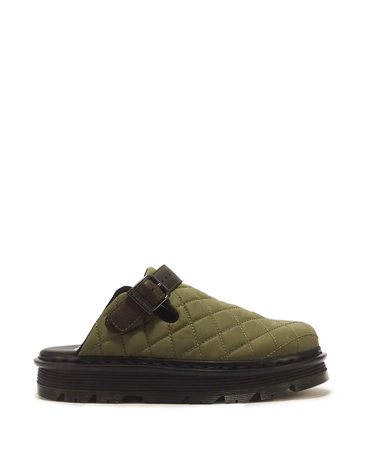 Zebzag Quilted Canvas Platform Mules