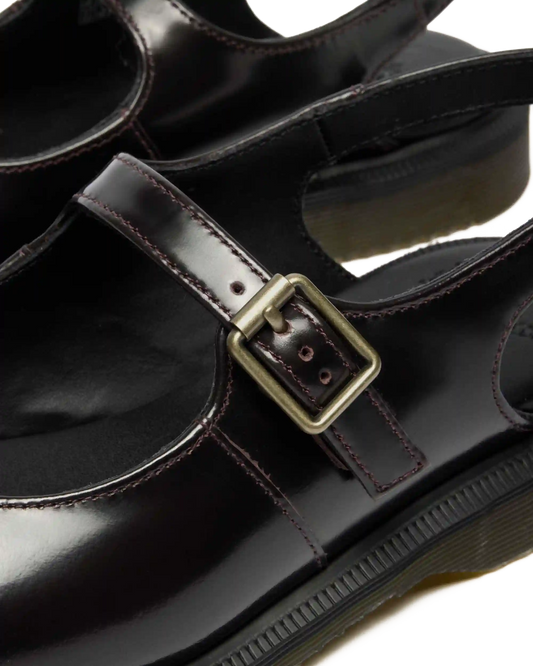 Madaline Mary Jane Rub Off Leather Sling Back Shoes