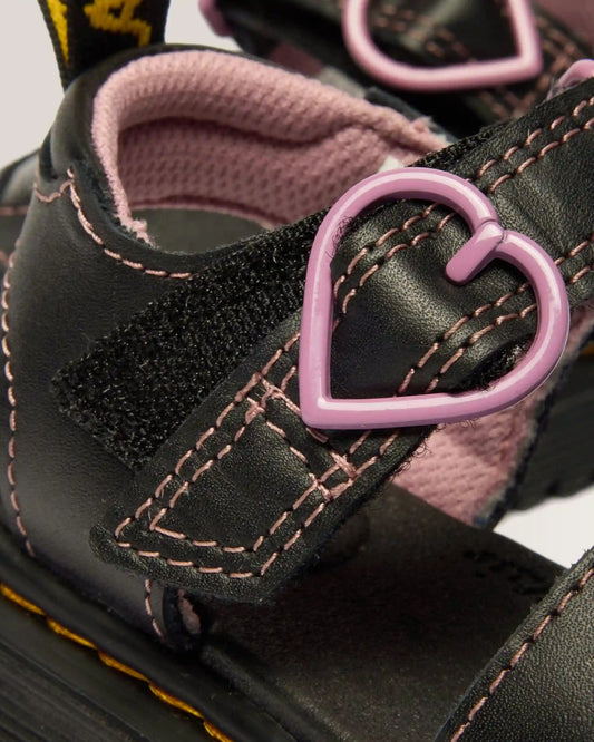 Toddler Marlowe II Glitter Heart Leather Strap Shoes
