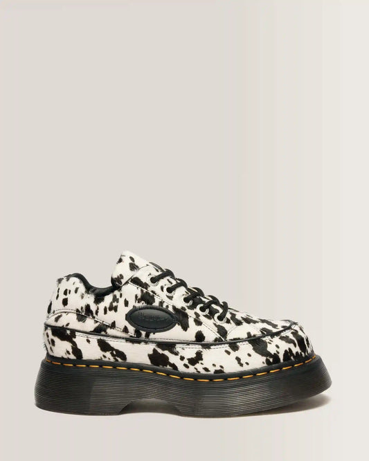 Buzz 5-Eye Dalmatian Hair On Leather Shoes
