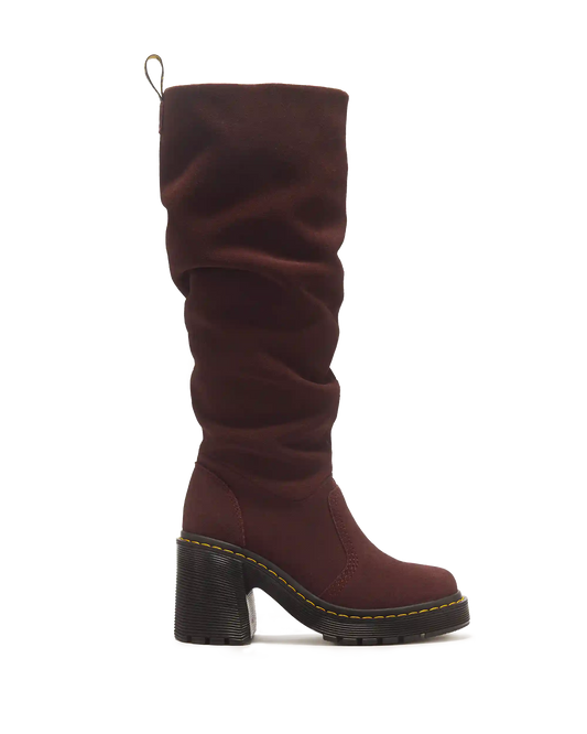 Kasey Suede Knee High Heeled Boots