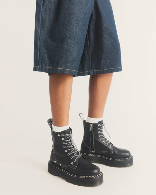 Jadon Monochrome Sendal Leather Platform Boots