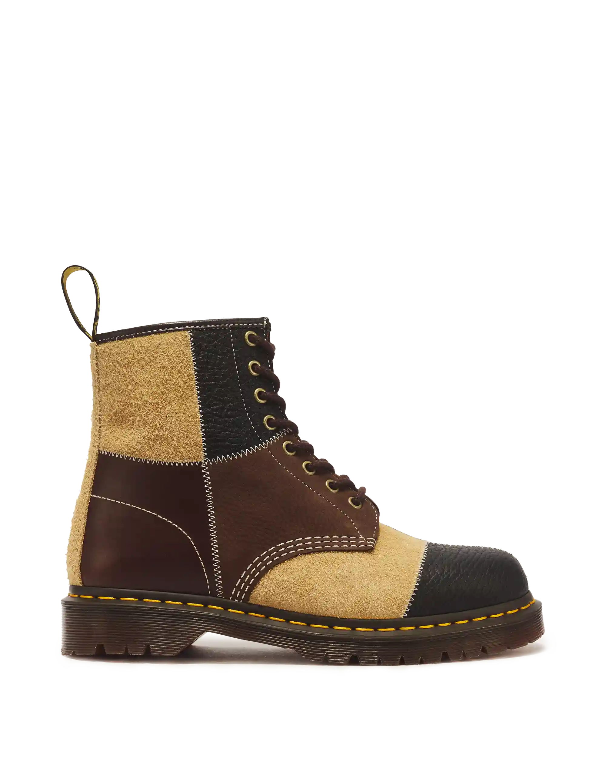 1460 Patchwork 8 Eye Leather & Nubuck Lace Up Boots