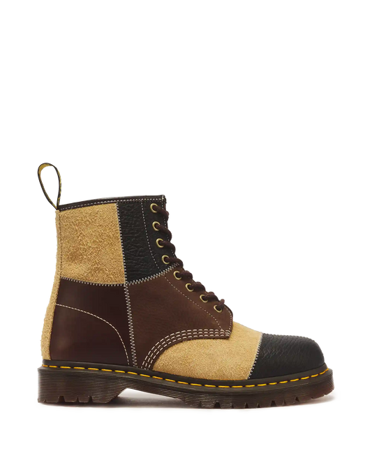 1460 Patchwork 8 Eye Leather & Nubuck Lace Up Boots