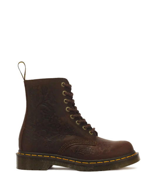 1460 Pascal Deboss Floral 8 Eye Crazy Horse Leather Boots