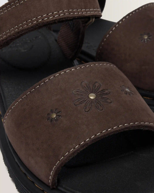 Toddler Marlowe Flower Debossed Nubuck Strap Sandals