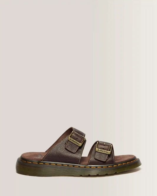 Josef Slide Grizzly Leather Sandals