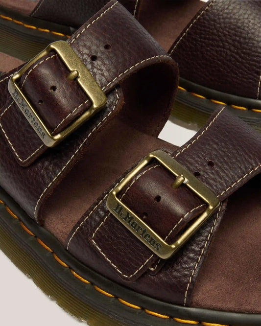 Josef Slide Grizzly Leather Sandals