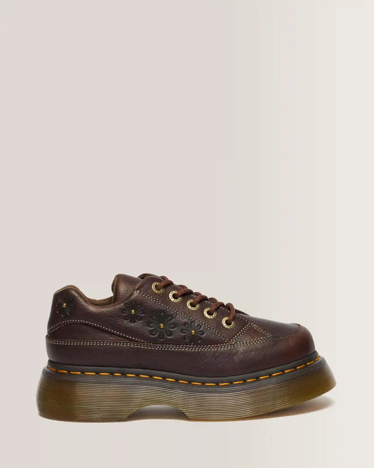 Buzz 5-Eye Flower Grizzly Leather Shoes