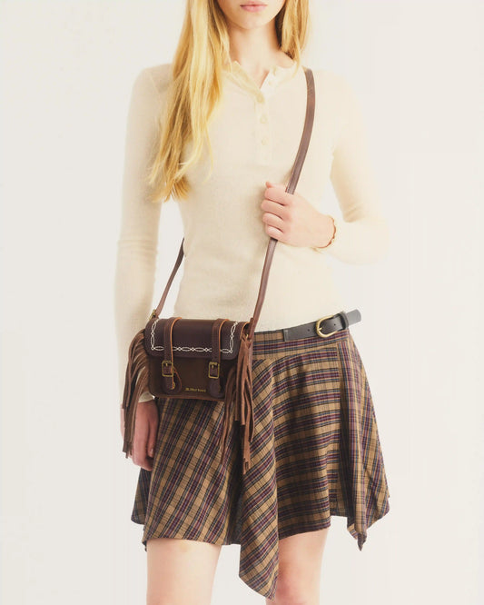 7 Inch Desert Rodeo Leather & Suede Satchel